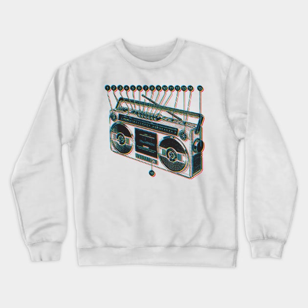 Boombox / Old School Vintage Ghetto Blaster Crewneck Sweatshirt by RCDBerlin